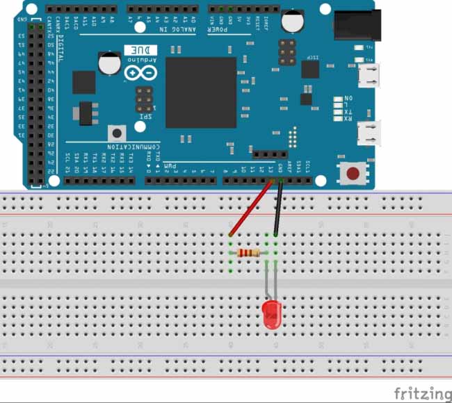 Arduino due led blinking