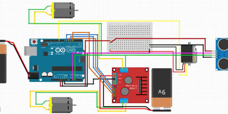 Obstacle Avoiding Robot Circuit Diagram