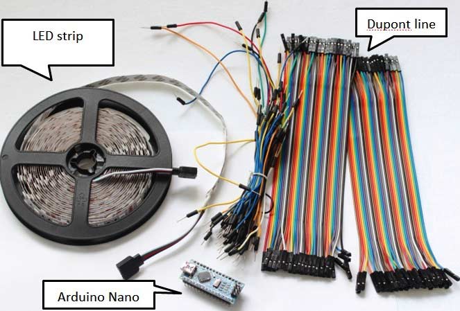 LED-scroll-bar-components