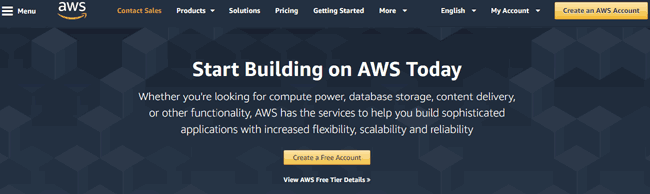 Amazon AWS website