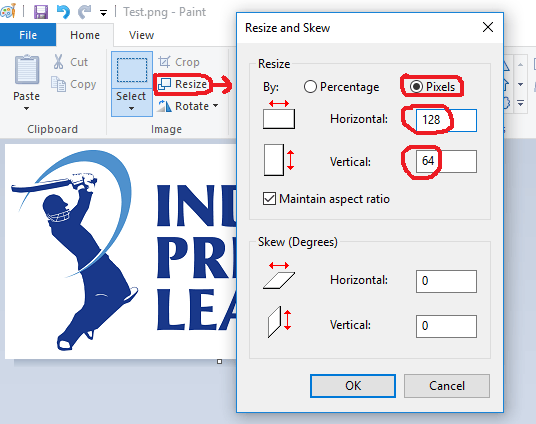 Decreasing size to 128*64