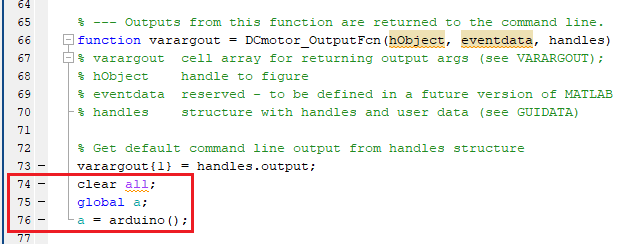 Initializing Arduino in MATLAB