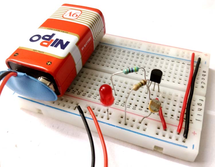 PNP Transistor Switching using LDR