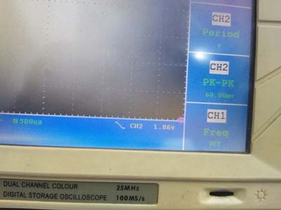 Peak to Peak ripple on oscilloscope for Buck Converter