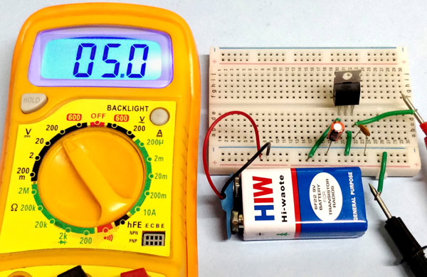 Positive Linear Voltage Regulator Circuit Hardware