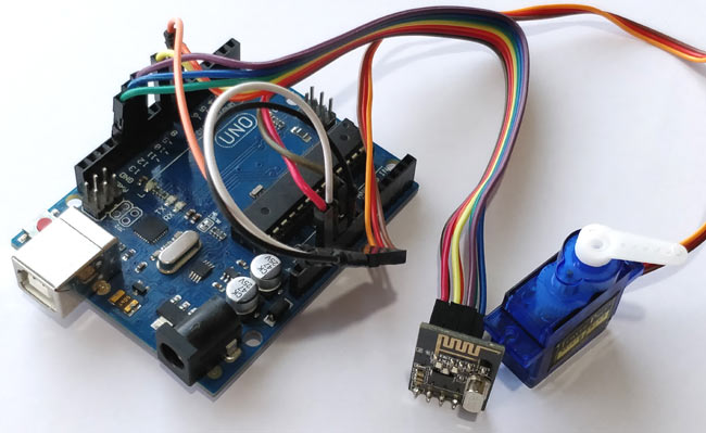 Receiver part for Interfacing NRF24L01 with Arduino