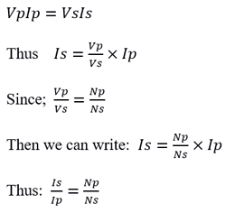 Transformer current action formula