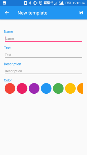 Adding Template to Bluetooth Andriod app