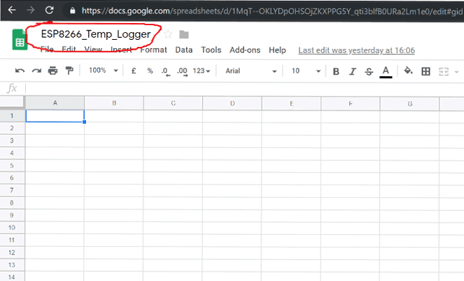 Esp32 Temperature Logging Google Sheet