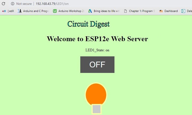 NodeMCU Webserver for Controlling LED