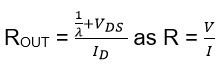 Output Resistance Formula for Current Mirror Circuit