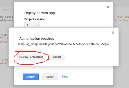 Review Permissions for Google Script