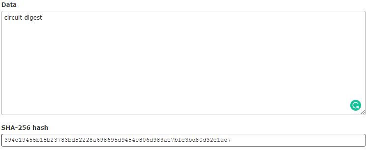 SHA256 Hashing Technique of Blockchain