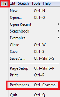 Arduino IDE Preference