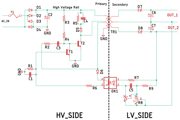 Line Powered Power Supply Circuit