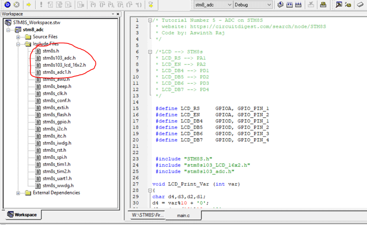 ADC Library for STM8S103F3P6