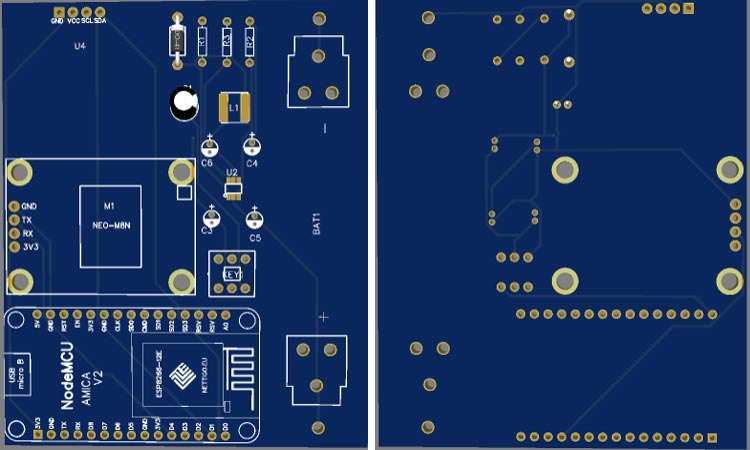 NodeMCU GPS Tracker Board PCB