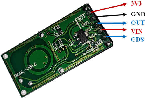 RCWL-0516 Sensor Pinout 