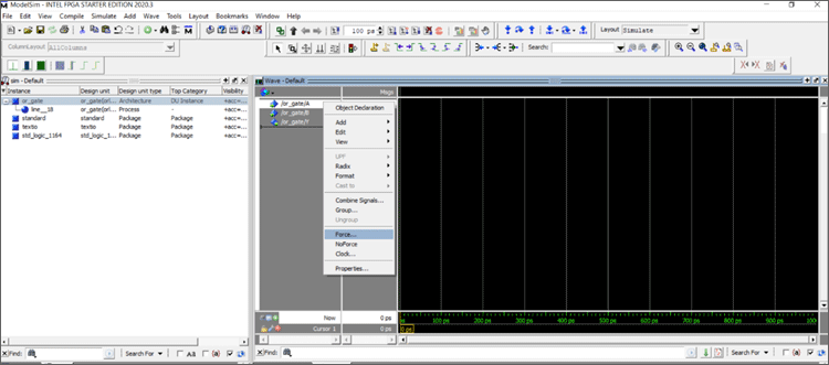 Waveform on ModelSim