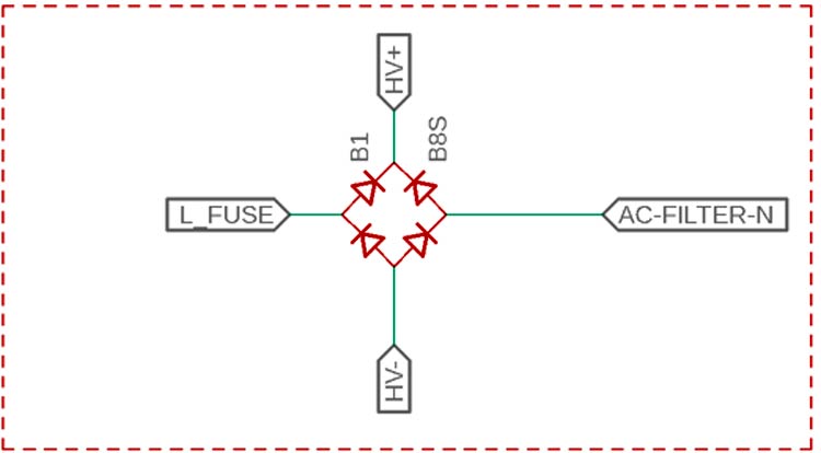 Bare Diode Bridge Rectifier Circuit