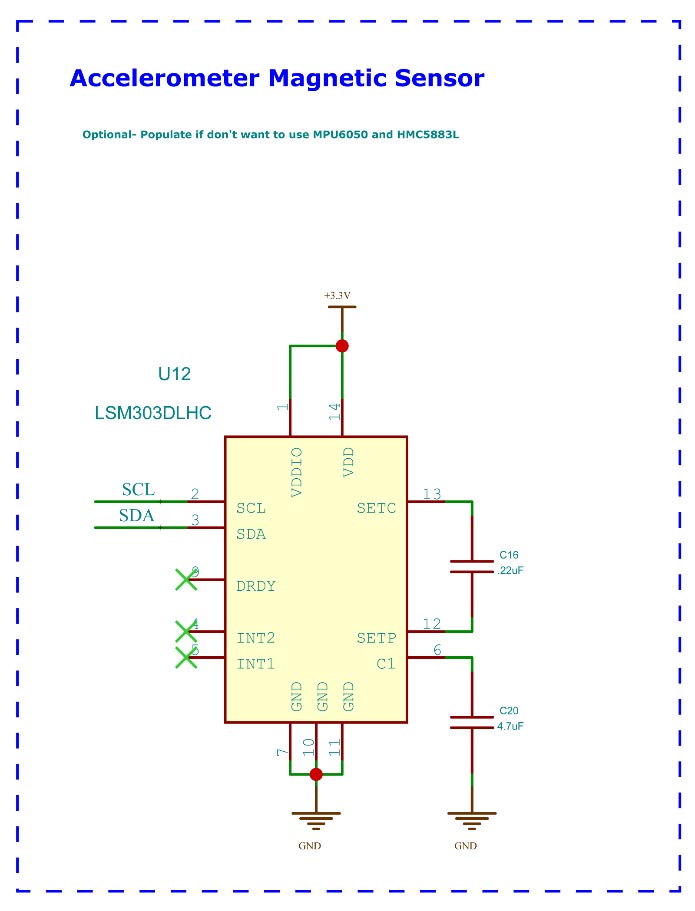 ESP32 Smart Watch accelerometer magnetic sensors Circuit Diagram