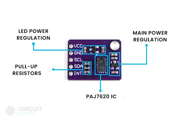 Parts Marking of PAJ7620 Gesture Recognition Module