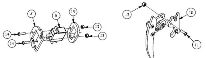 robot leg assembly using screws