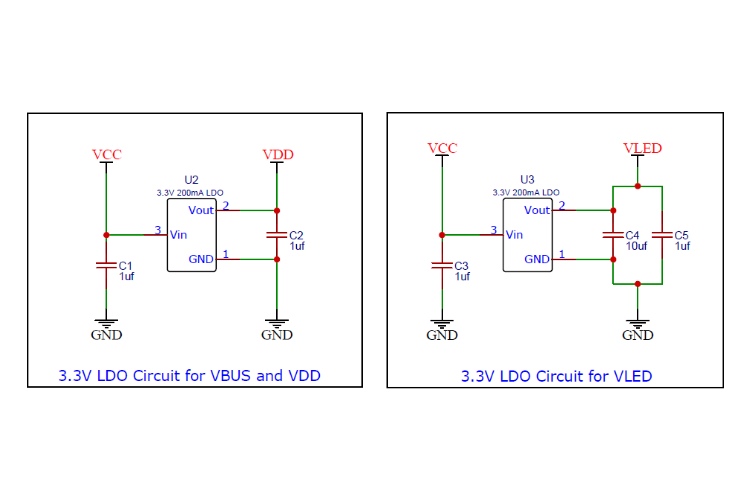 Schematic of the Power Sections of PAJ7620