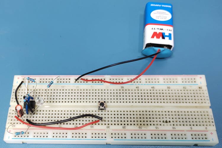 555-Timer Push on Push off Circuit 