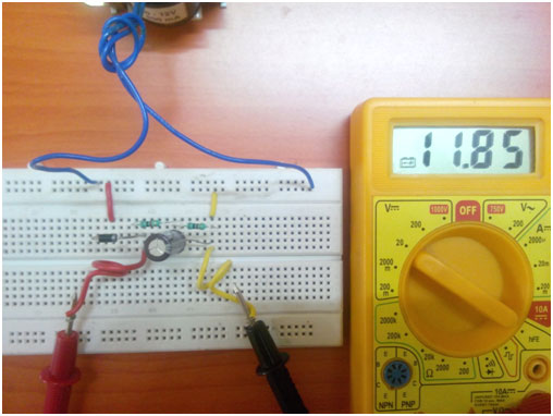 Half Wave Rectifier Circuit on Breadboard