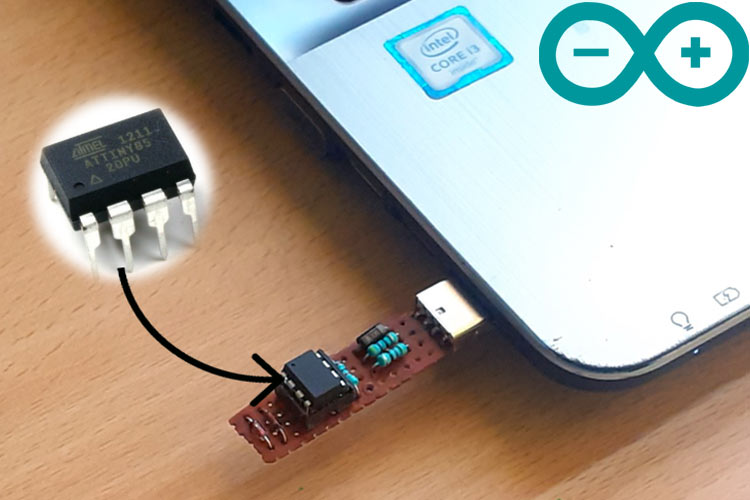 Programming ATtiny85 IC directly through USB without Arduino using Digispark Bootloader