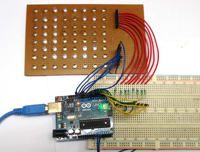 Scrolling Text Display on 8x8 LED Matrix using Arduino