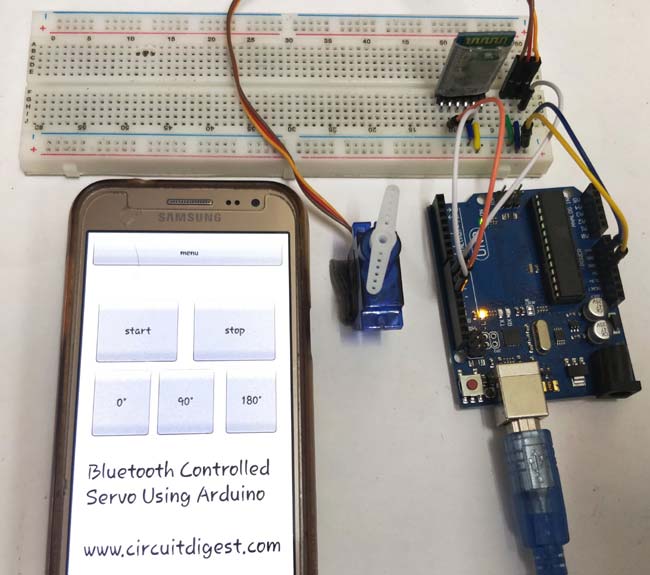 Bluetooth Controlled Servo Motor using Arduino