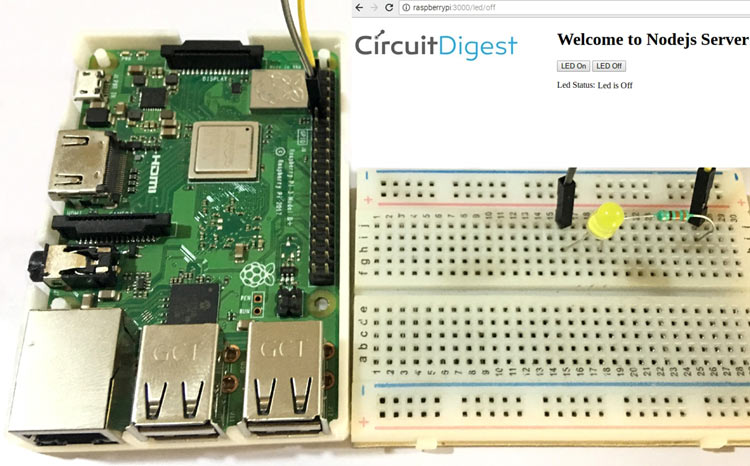 Getting started with Node.js and Raspberry Pi: Controlling an LED with Node.js Webserver