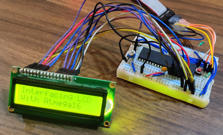 Interfacing 16x2 LCD with Atmega16 AVR Microcontroller in 4-Bit Mode