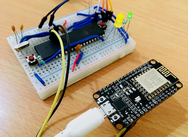 Interfacing ESP8266 NodeMCU with AVR Microcontroller ATmega16