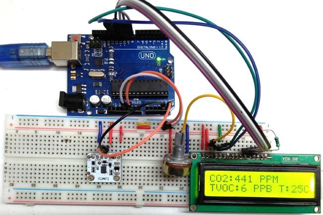 TVOC and CO2 Measurement using Arduino and CCS811 Air Quality Sensor