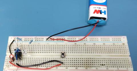 555-Timer Push on Push off Circuit 