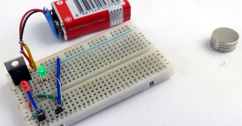 Magnetic Polarity Detector Circuit using Hall Effect Sensor