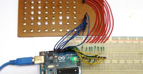 Scrolling Text Display on 8x8 LED Matrix using Arduino