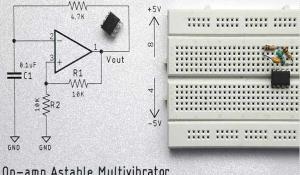 Astable Multivibrator Circuit Using Op-amp