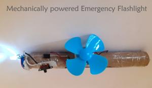 Mechanically powered Emergency Flashlight